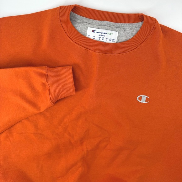 Champion Other - Champion Eco Fleece Mens Large Crewneck Sweatshirt Burnt Orange Embroidered Logo